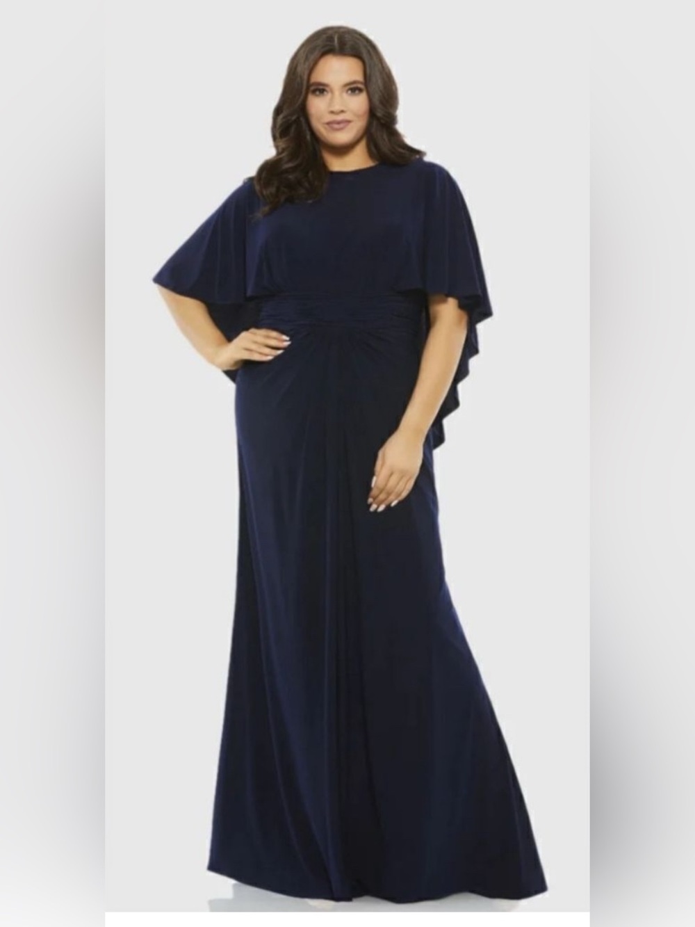 Mac Duggal Black Cape Sleeve Formal Gown Maxi Dress Size 22W